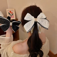 1pcs set korea ribbon bow banana clip vertical card ponytail clip vertical clip spring sweet hair accessories 2022 hair claw