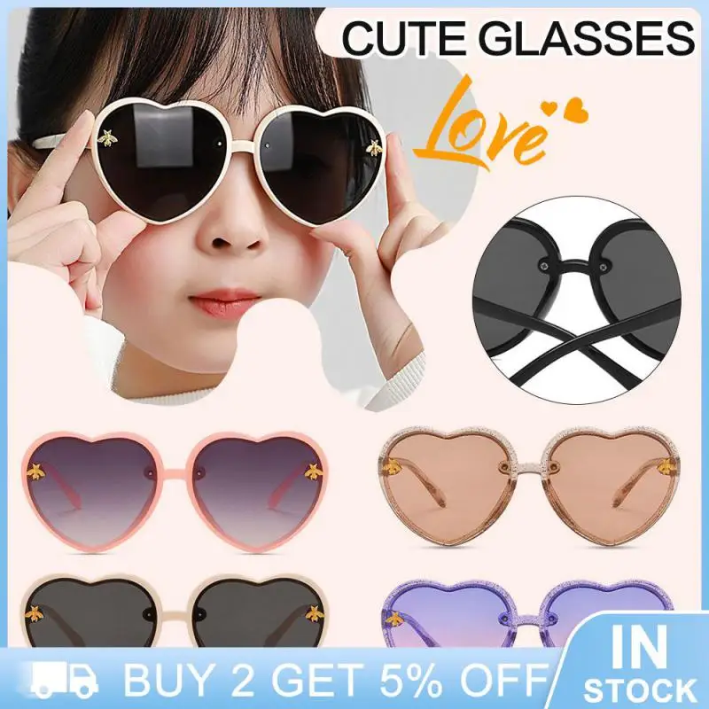 

Sunglasses Heart Shape Sun Shade Sun Glasses Vintage Colorful Party Eyewear Travel Plastic Round Frame Cartoon Sunglasses