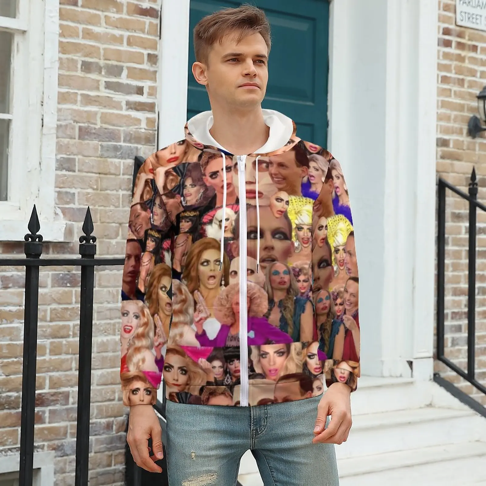 

Queens Meme Print Hoodie Alyssa Edwards Collage Warm Hoodies Outdoor For Man Zip Up Hoodie For Man Oversize