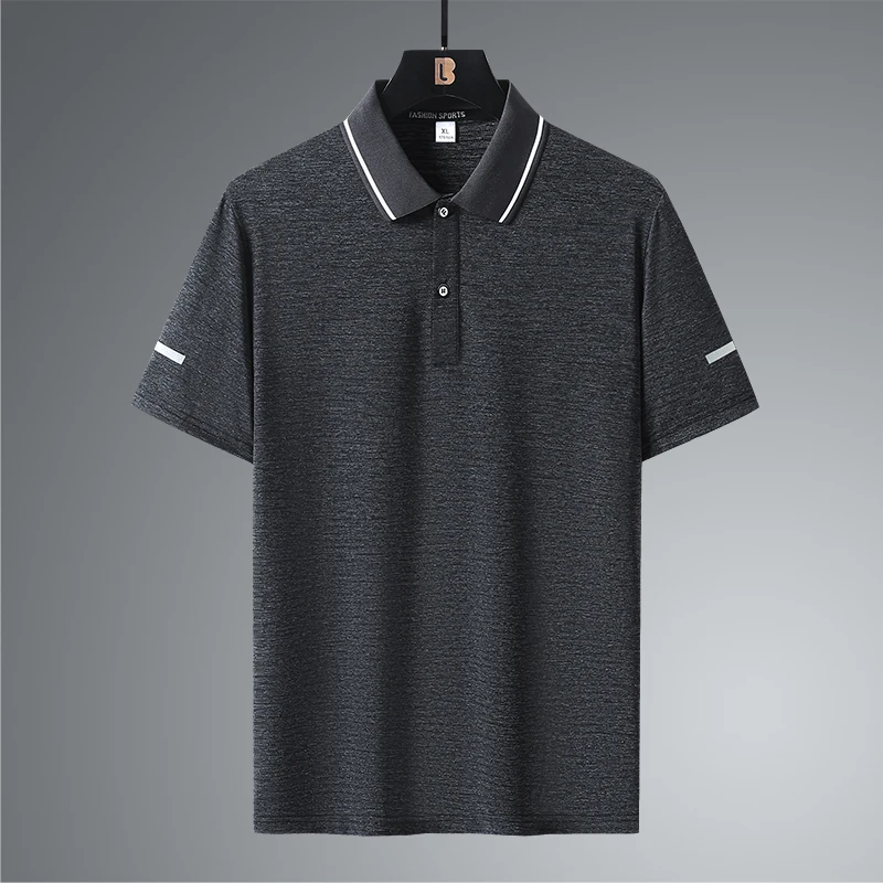 2023 New Summer Embroidered Polo Shirt Casual Business Short Sleeve T-shirt Golf Men's Clothing Large 6XL 7XL
