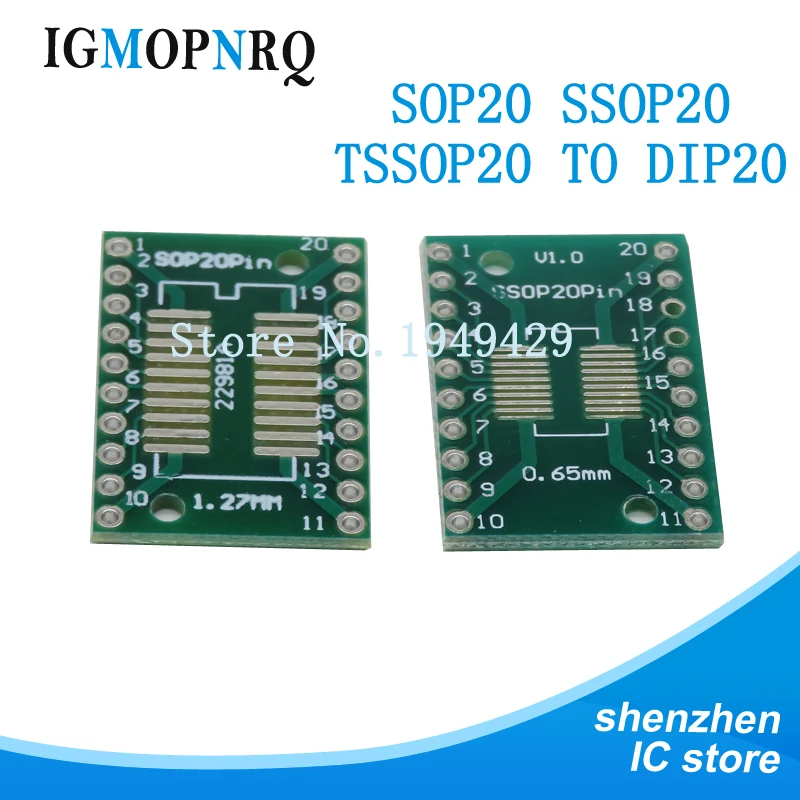 Плата преобразователя TSSOP20 SSOP20 SOP20 SMD в DIP20 IC плата модульных адаптеров пластина 0 65
