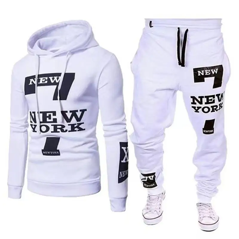 Men's New Spring and Autumn Printing New York Fashion Sports Pants Long Casual Drawcord Men's Gym Fitness Pants