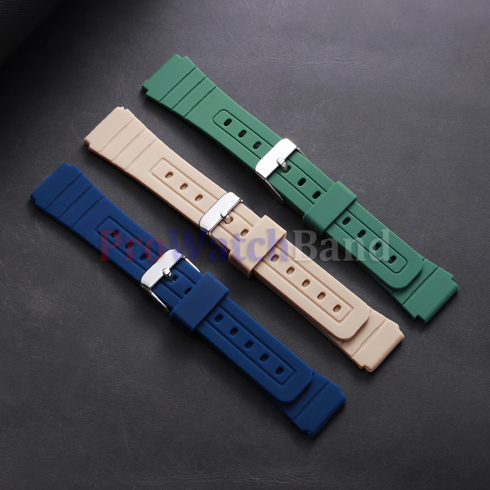Фото Силиконовый ремешок для часов Casio F91W W800H SGW400 F84 F105/108 A158/168 AE1200, 18 мм, водонепроницаемый, резиновый, замена браслета №3