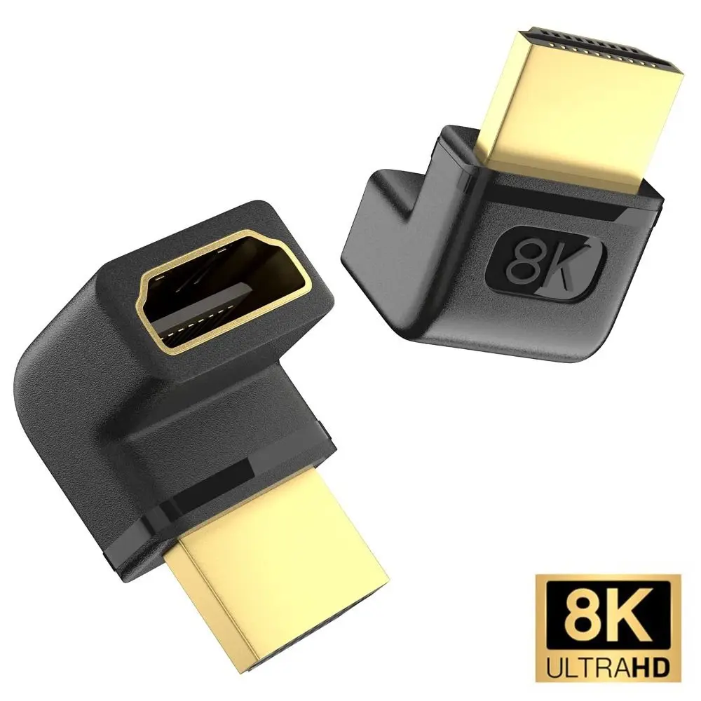 

1 шт. L-образный адаптер 8K HDMI 2,1 адаптер штекер-гнездо 8K @ 60 Гц 90 градусов 270 градусов конвертер для проектора монитора
