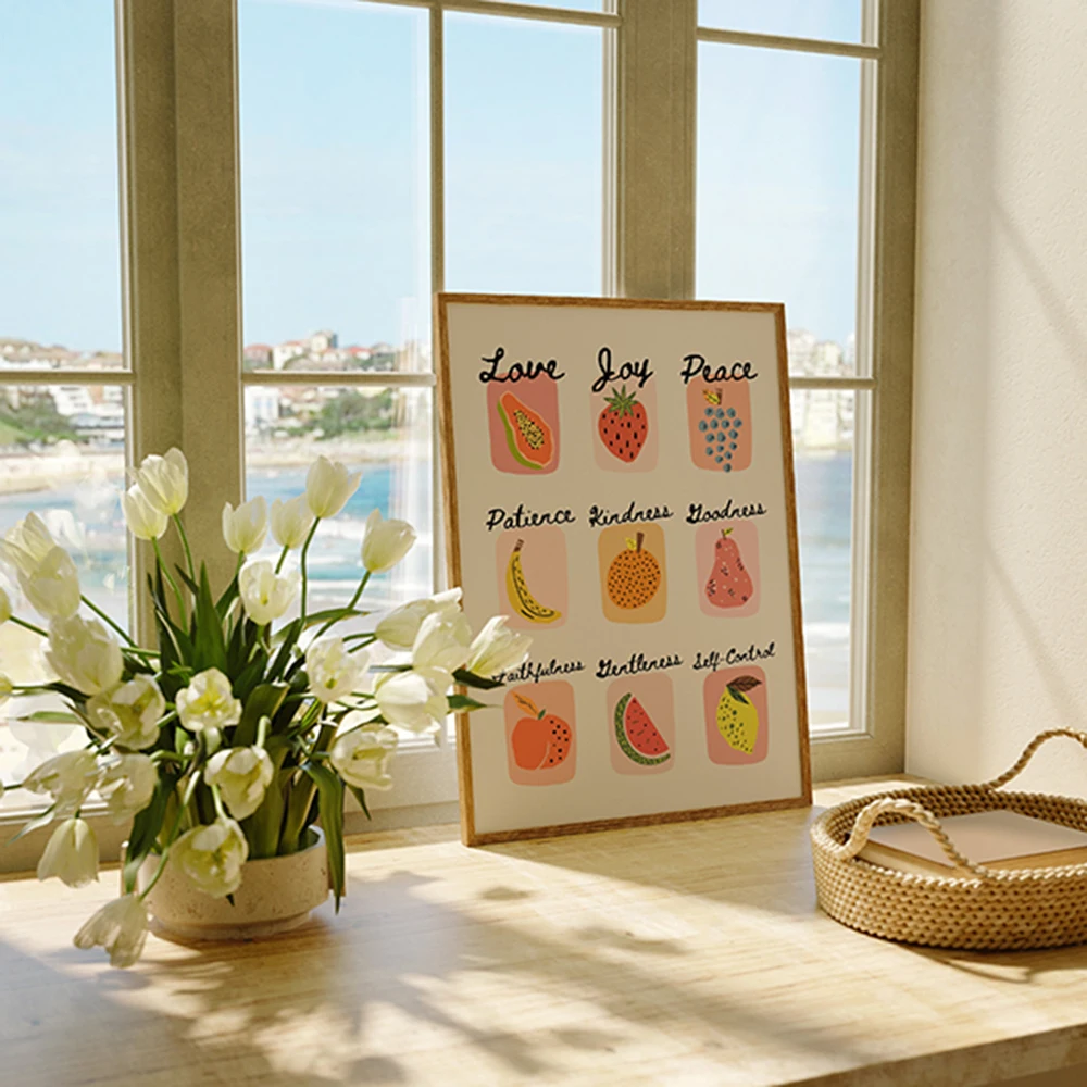 Картина фрукты духа настенный постер на холсте с изображением христианских