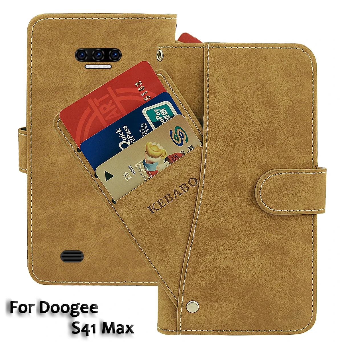 Винтажный кожаный кошелек Doogee S41 Max чехол 5 45 дюйма роскошный флип-чехол с