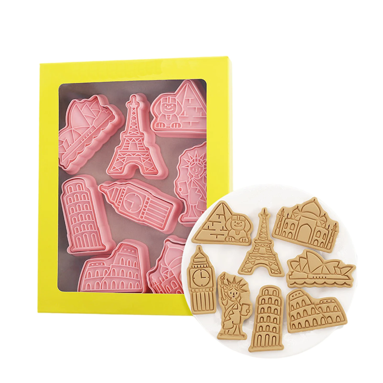 

Cookie Cutter Safe And Reusable Cookie Cutters Shapes For Kids 3D Cookie Cutter Set 8-pcs Cookie Decorating Kit Pancake Mold For