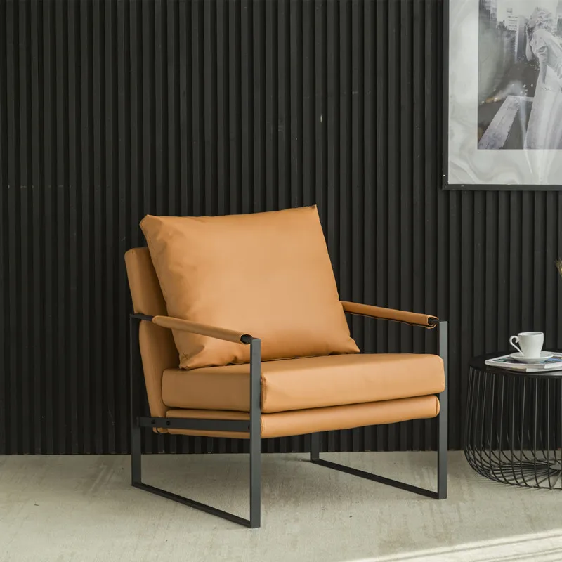 Sessel Metallrahmen Одноместный диван для отдыха Stuhl Wohnzimmer Leders essel