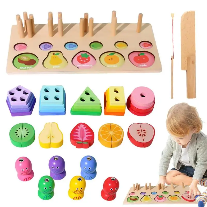 

Деревянная сортировочная штабелирующая игрушка, форма распознавания цветов, Штабелируемая доска Монтессори, логическая игра, деревянные развивающие игрушки для семейного путешествия