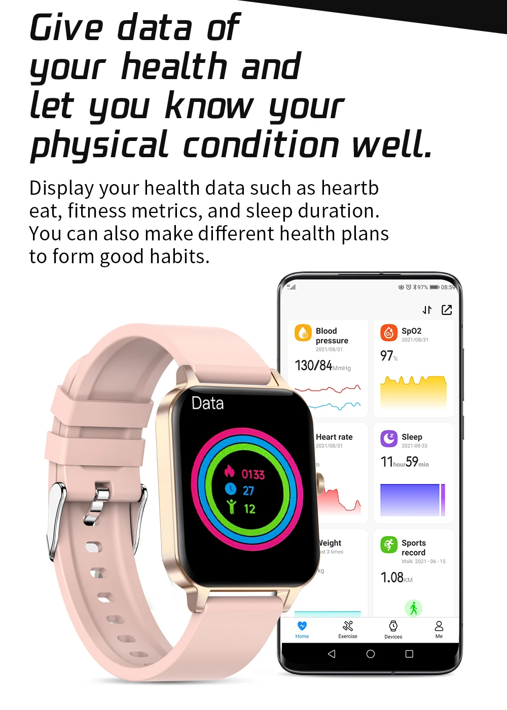 Смарт-часы Blackview BV6300 BV9900 Pro с поддержкой Bluetooth и функцией вызова температура тела