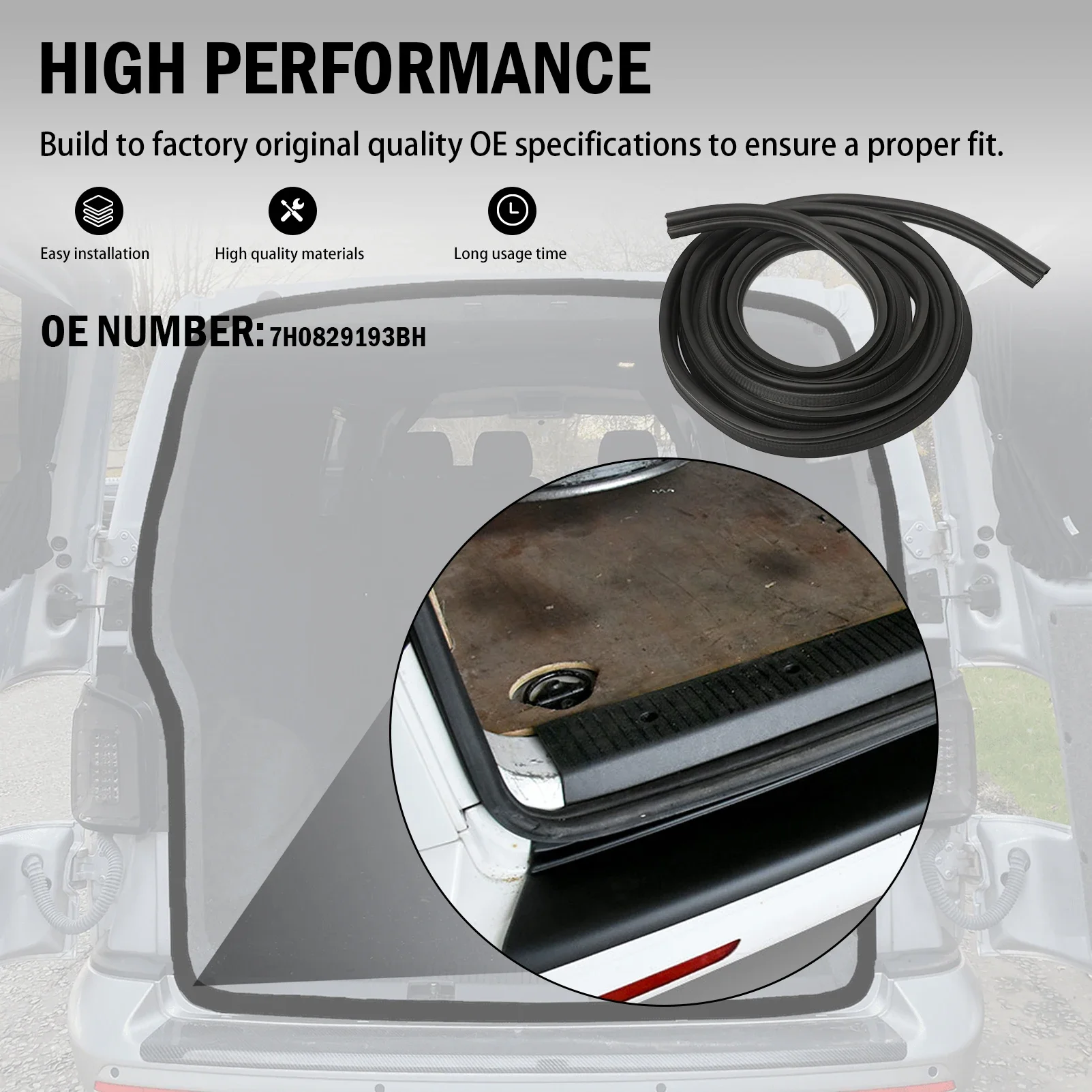 

Уплотнение задней двери 7H 0829193 Резиновое уплотнение BH Transporter, совместимое с V.W. T5 Транспортер