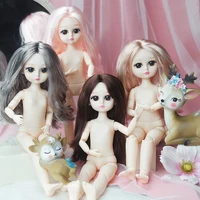 25cm bjd doll fashion pu muscle body make up doll 23 joints movable 3d eyes fashion girl dress up toy children diy birthday gift