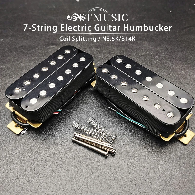 

7-String Electric Guitar Humbucker Dual Coil Electric Guitar Pickup Coil Splitting Pickup N8.5K/B14K Output Guitar Parts Black