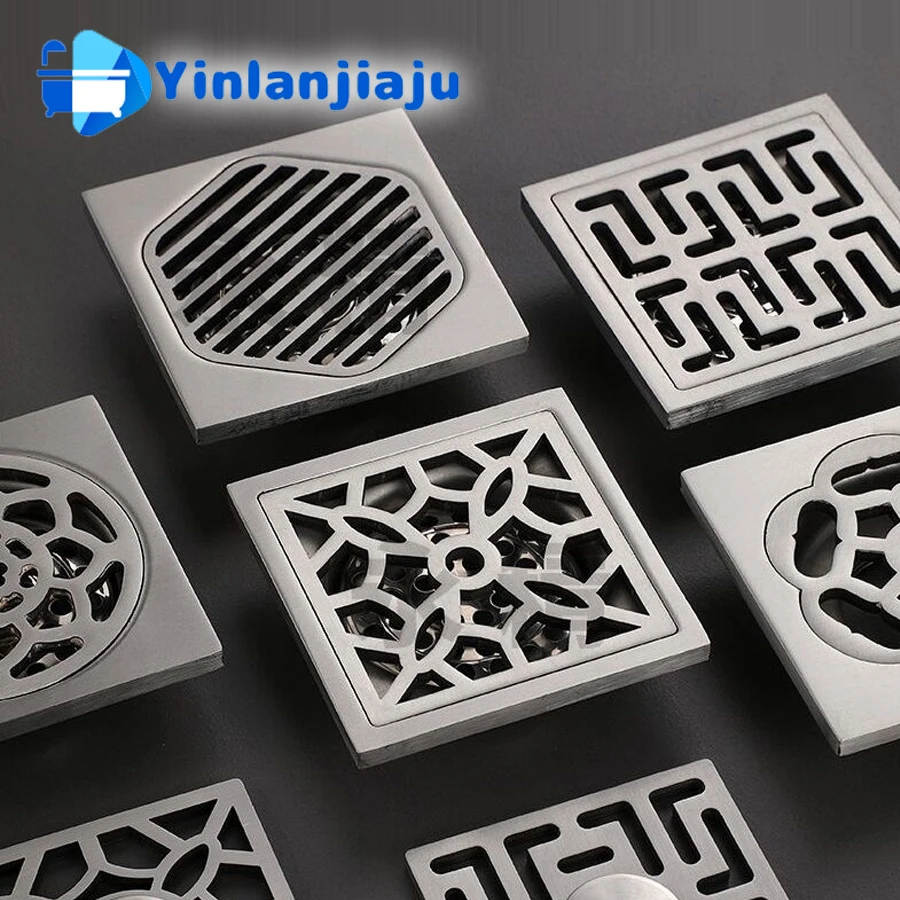 

10CM*10CM Stainless Steel Shower Floor Drain Strainer Square Waste Grate Bathroom Drainer For Bathroom Shower Floor Drain Cover