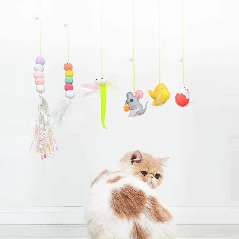 Interactive Cat Toy Hanging Automatic Funny Mouse Toys Stick with Bell for Kitten Playing Teaser Wand Pet Supplies |