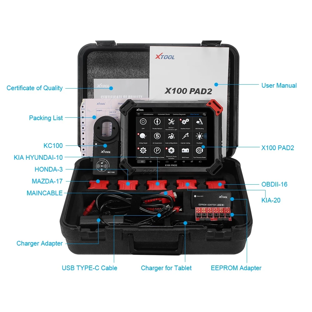 Автомобильный диагностический сканер XTOOL X100 PAD2 Pro OBD2 Программатор ключей