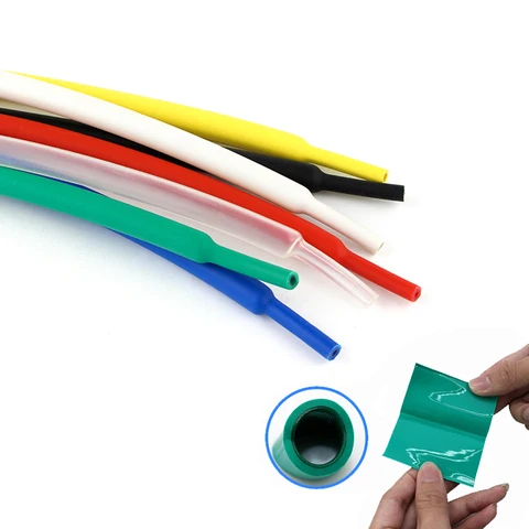 1 m / pièce 3: 1 tube thermique avec du diamètre de tube à double mur à colle à la colle 1.6 / 2,4 / 3,2 / 4.8 / 6.4 / 7.9 / 9,5 / 12,7 mm enveloppant à manches doublées adhésive