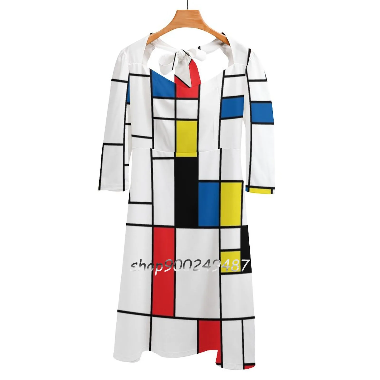 Платье Mondrian с квадратным вырезом милые свободные платья принтом элегантное