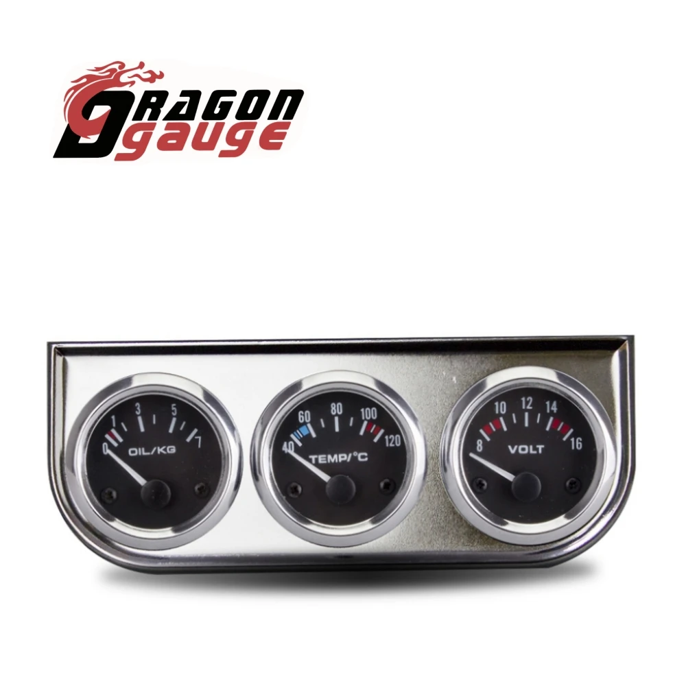 

DRAGON GAUGE 52 мм автомобильный тройной манометр вольтметр датчик температуры воды манометр (стержень) 3 в 1 манометр для модификации автомобиля с датчиком