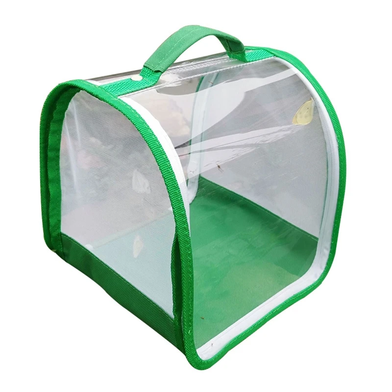 

Foldable Breeding Insect Cage with Handle and Zipper 360-degree Transparent