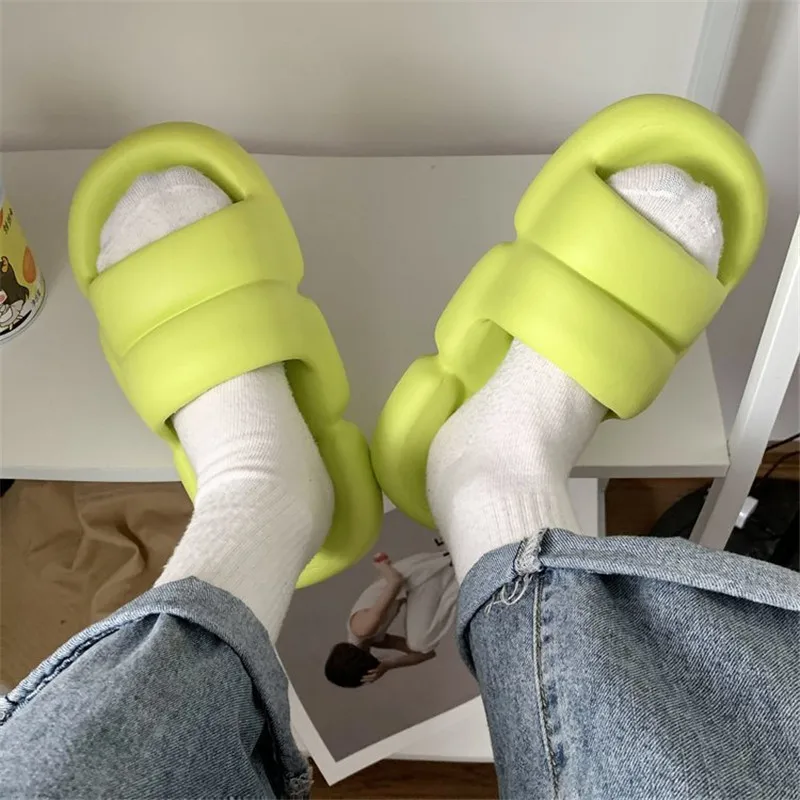 

Thick Platform Home Cloud Slippers Women Non-slip Soft Bottom Indoor Slides Woman Sandals 2022 Summer Comfort Casual Beach Shoes