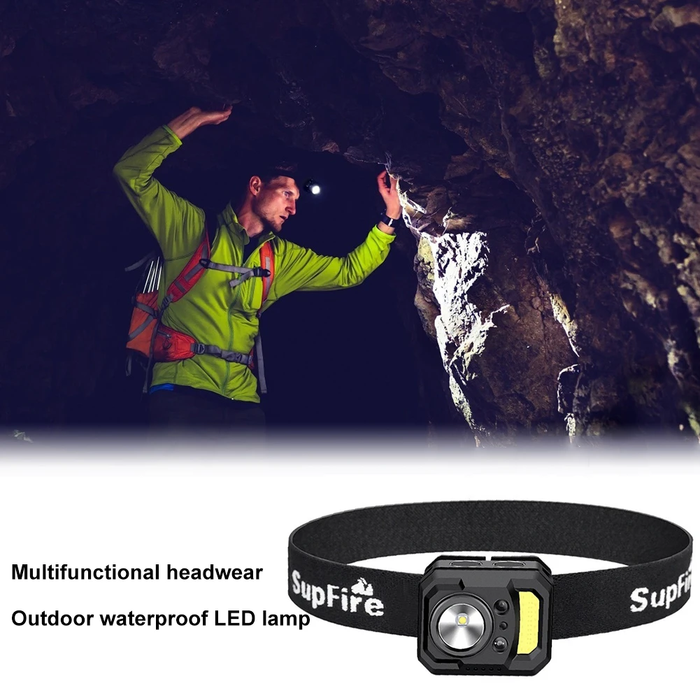 

Waterproof Motion Sensor Headlamp USB Rechargeable Super Bright LED Lamp Outdoor for Outdoor Camping Night Fishing