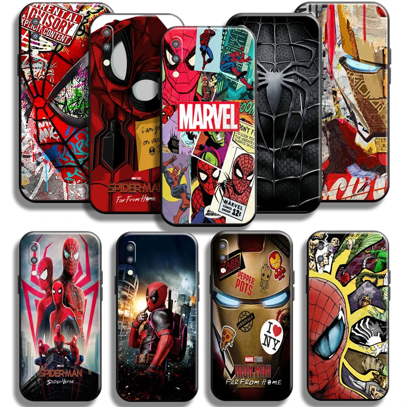 

Spiderman Iron Man Venom For Samsung Galaxy M10 Phone Case Shockproof Soft Cases Back TPU Liquid Silicon Cover Full Protection