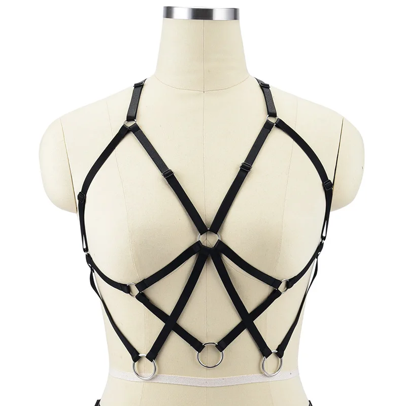 

Бюстгальтер женский в стиле Харадзюку, фетиш, эротическое нижнее белье с открытой грудью, без чашек, в стиле 90-х