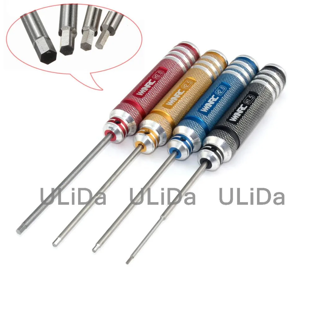 

4Color Screwdriver Hex Screw Driver Hardened 1.5mm 2.0mm 2.5mm 3.0mm for RC FPV Quadcopter Drone UAV Boat Car Toys