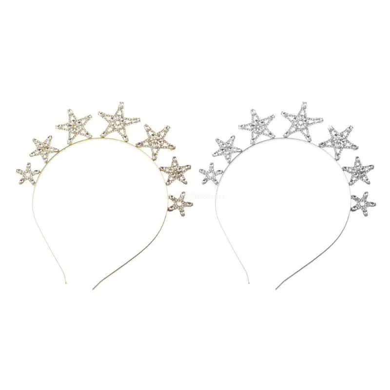 

Christmas Sequins Star Shape Hair Hoop Wedding Party Hair Holder Party Costume Headwear for Bride Dropship