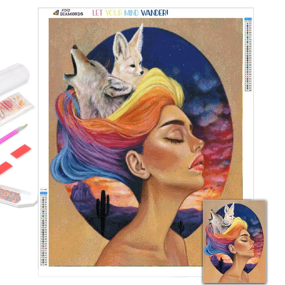 

5D DIY Diamond Painting Fantasy Girl Picture Mosaic Needlework Full Diamond Rhinestones Embroidery Cross Stitch Wall Decorative