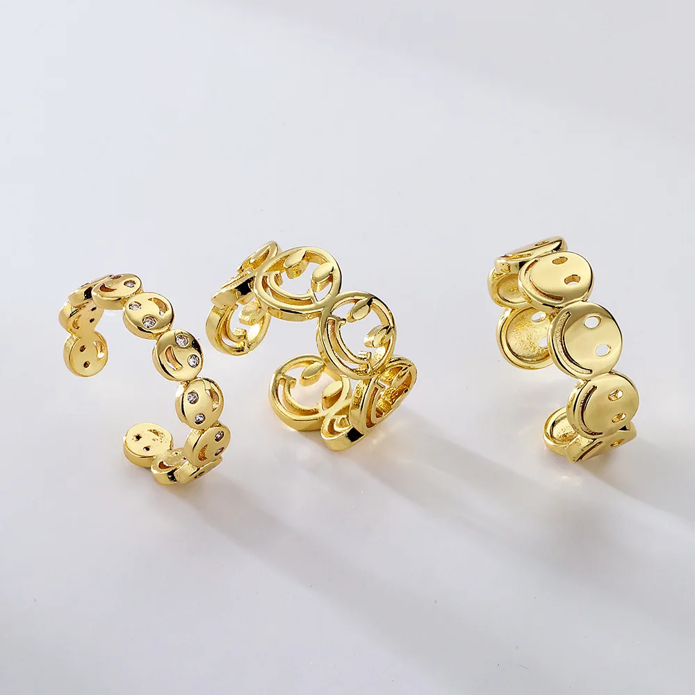 

Delicate and Simple 18K Gold Smile Open Adjustable Ring Couple Ring Rings for Girls Stainless Steel Rings for Women Sokolov Men