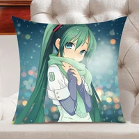 hatsune miku anime cartoon pillowcase home bedroom living room 4545cm square decorative cushion cover