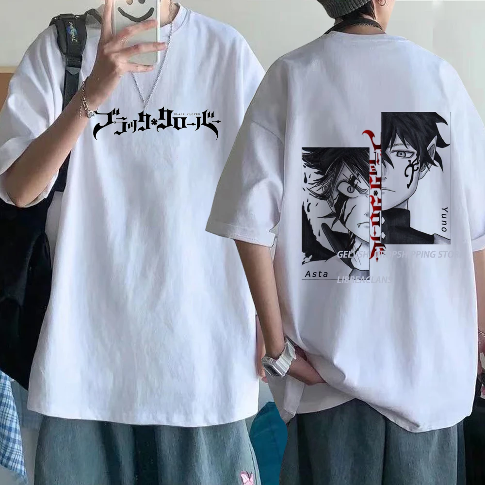 

Black Clover T shirt Men Fashion T-shirts Cotton Tshirt Oversized Men's T-shirt Boys Tops Tees White Unisex Tee Summer Manga Top