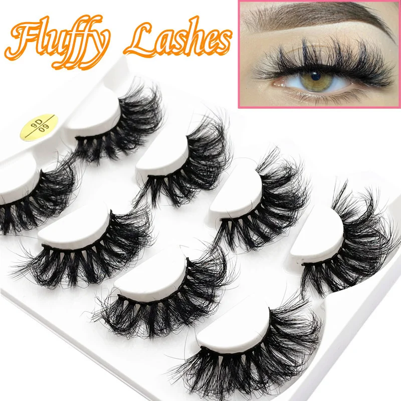 

4 пары, ресницы из искусственной норки, 25 мм