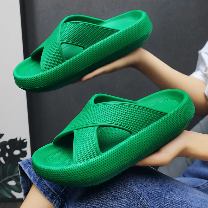 Brand High Quality Women Slippers Thick Platform Slippe Men Bathroom Slipper Soft Eva Anti-Slip Couples Slides Lady Summer Shoes