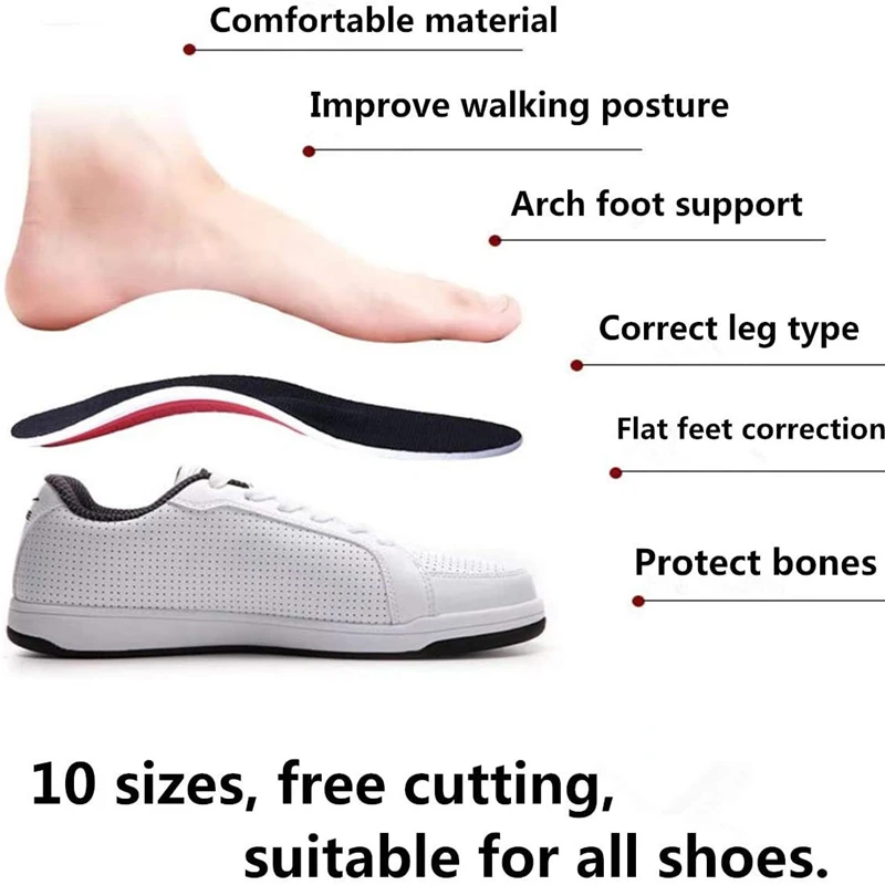 Premium Orthotic Gel High Arch Support Insoles Gel Pad 3D Arch Support Flat Feet For Women / Men Orthopedic Foot Pain Unisex