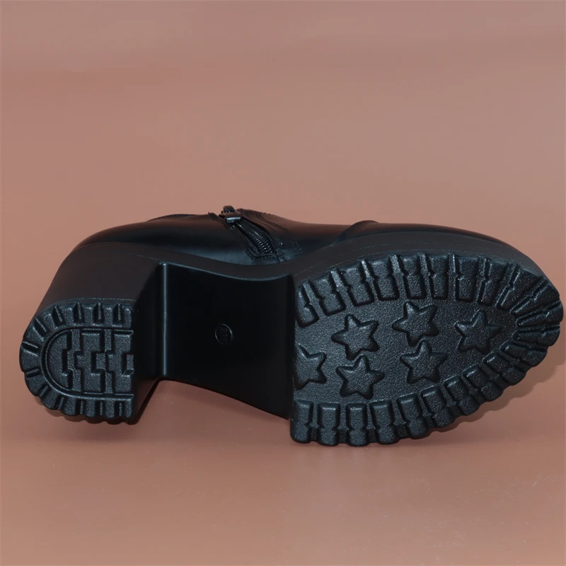 Plus Size 32-43 Deep Mouth Block Heel Platform Pumps Women Shoes 2023 Fall High Heels Shoes Ladies Office Shoe Black