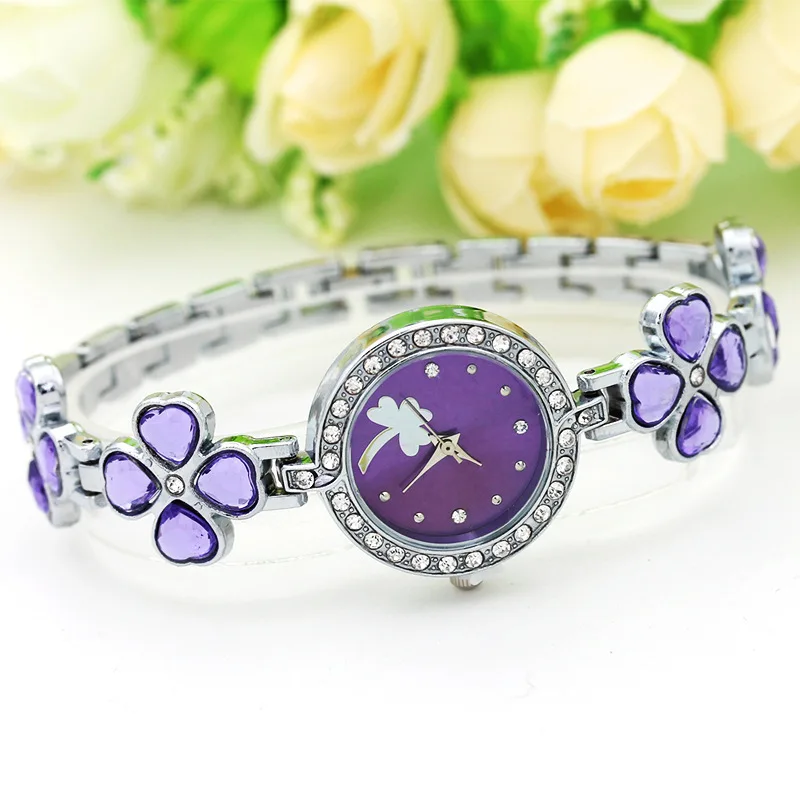 Ladies Bracelet Watch Clover Point Diamond Watch Bracelet Watch Women's Casual Gift Watch Jewelry Women's Watch enlarge