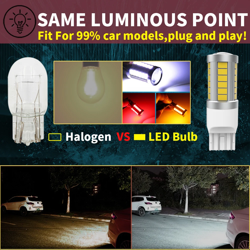 2 шт. тормозные лампы T20 W21/5W 7443 W21W 7440