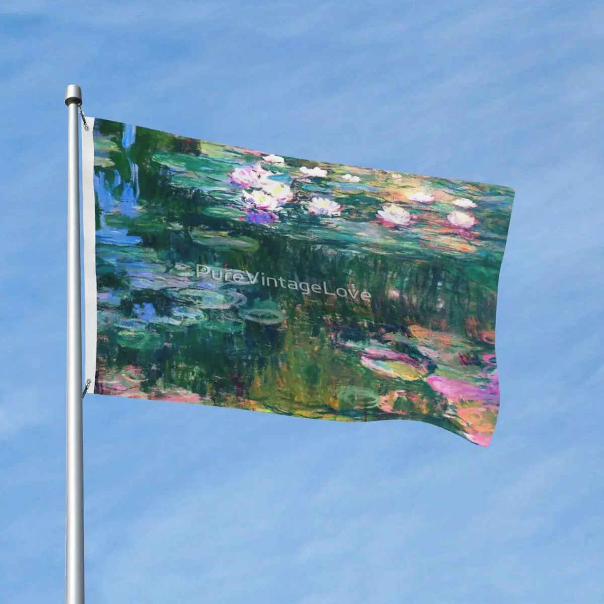 

Водяные лилии Monet, флаг из полиэстера и т. д. Яркие цвета мягкая ткань драпировка яркий множество стилей