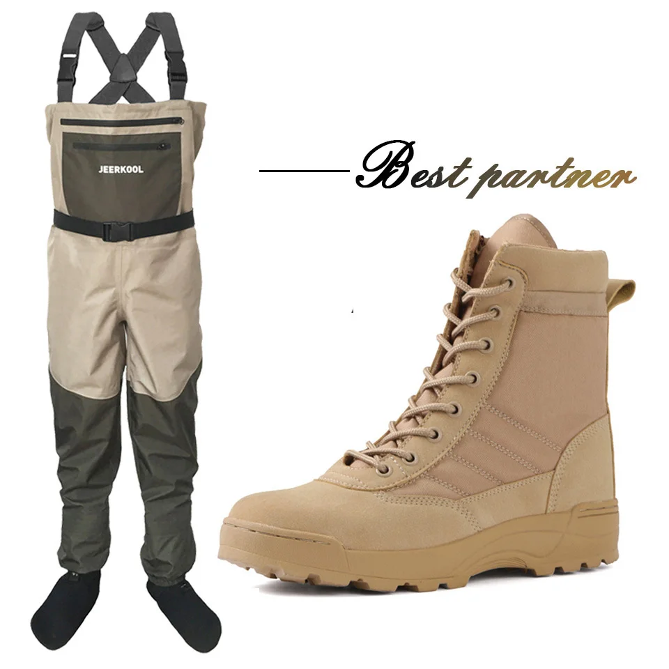 

Fly Fishing Waders & Wading Shoes Rubber Sole Fish Pants Aqua Sneakers Clothing Set Rock Sports Boots Hunting No-slip JEERKOOL