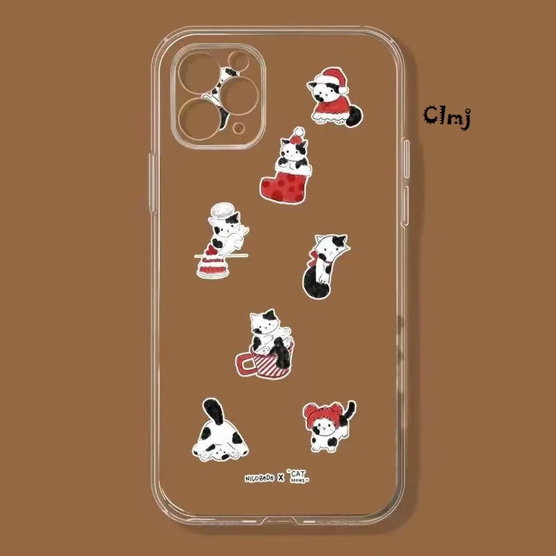 

Clmj Cute Cat Phone Case For Samsung Galaxy A13 S23 Plus S22 Ultra A52 A72 A54 For iPhone 13 14 11 12 Silicone Protective Cover