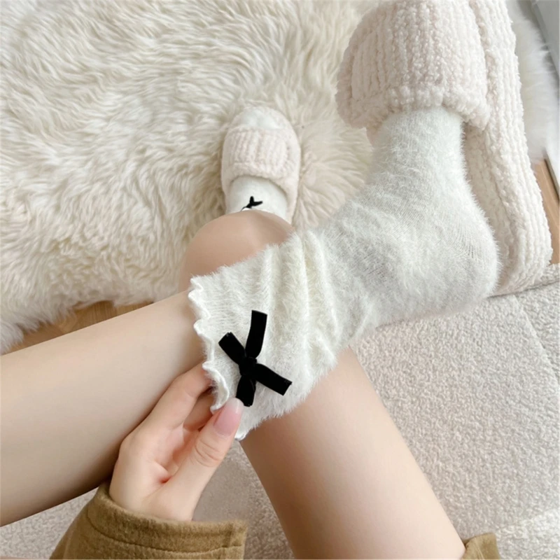 

Носки женские короткие норковые с оборками, 1 пара