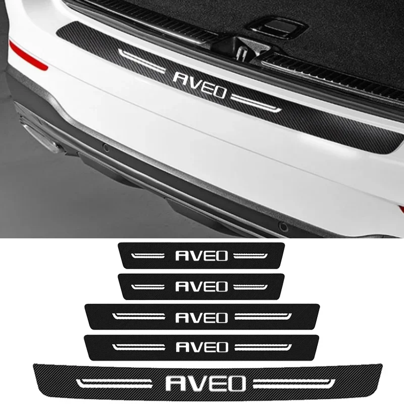 Углеродное волокно защитная наклейка на порог автомобиля накладка для Chevrolet AVEO