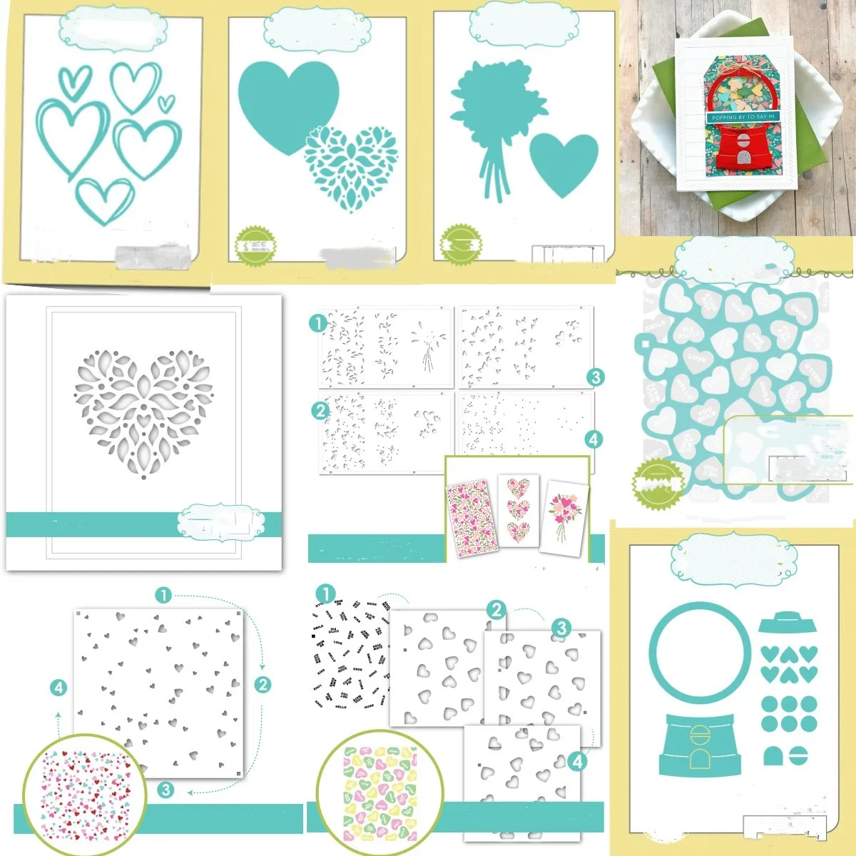 

2023 Valentine's Day Hearts Clear Stamps Metal Cutting Dies Stencil DIY Scrapbooking Make Paper Cards Handmade Album Sheets