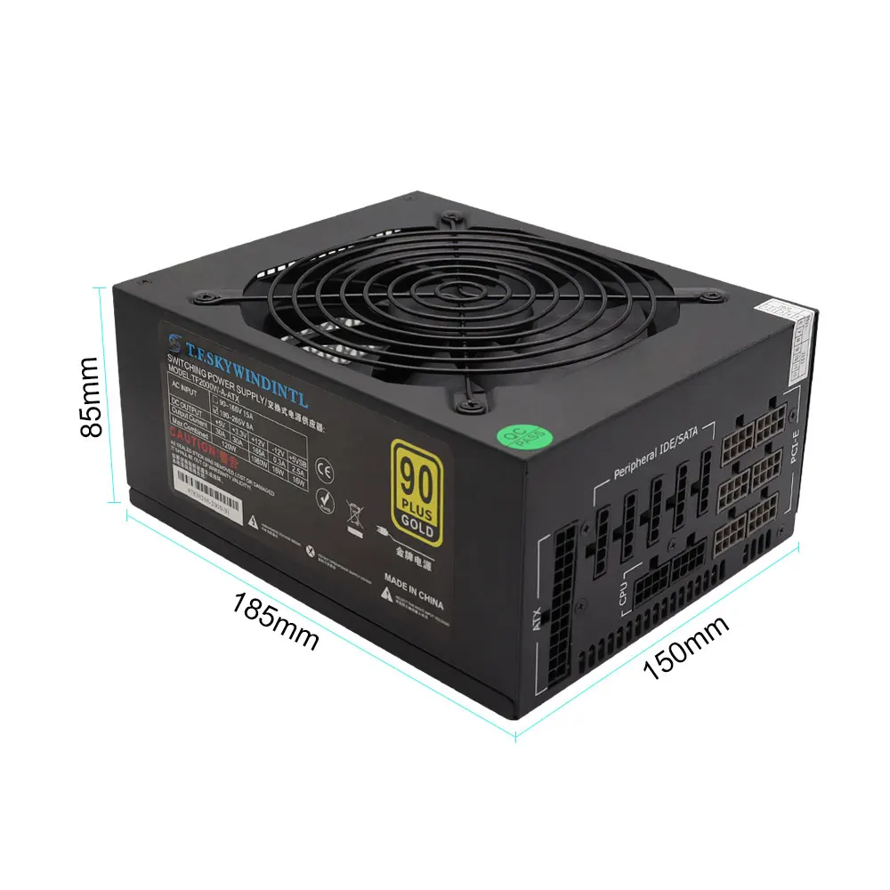Совершенно новый блок питания ATX с полным модулем цветной 2000 Вт для майнинга ETH BTC