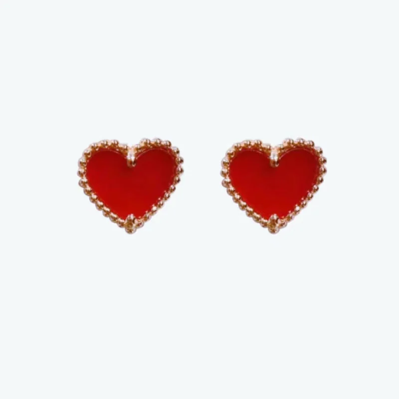 

Christmas Gift Pure 925 Sterling Silver Platinum Plated 18K Heart Shape Earring Studs For Women Girls Fashion Jewelry