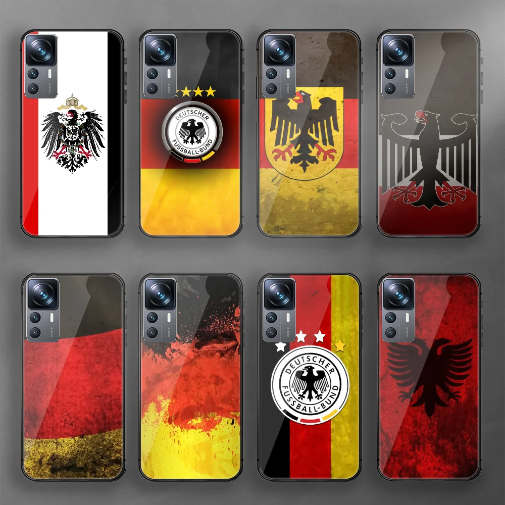 

German Flag Pattern Tempered Glass Phone Case Cover For Xiaomi Mi Poco X F 11 12 13 T 3 4 GT Pro Lite Ultra 5G