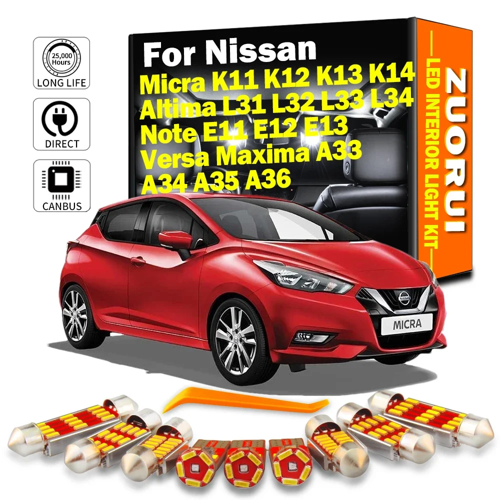 Автомобильная лампа светодиодной лампы для чтения Nissan Micra K11 K12 K13 K14 Altima L31 L32 L33 L34